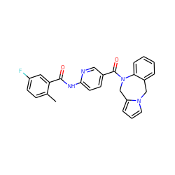 Cc1ccc(F)cc1C(=O)Nc1ccc(C(=O)N2Cc3cccn3Cc3ccccc32)cn1 ZINC000000601803