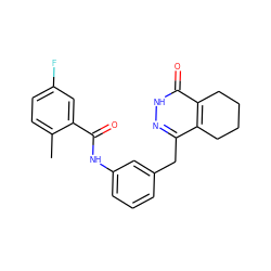 Cc1ccc(F)cc1C(=O)Nc1cccc(Cc2n[nH]c(=O)c3c2CCCC3)c1 ZINC000167275451