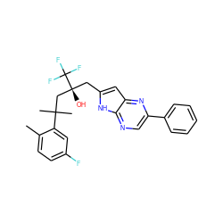 Cc1ccc(F)cc1C(C)(C)C[C@@](O)(Cc1cc2nc(-c3ccccc3)cnc2[nH]1)C(F)(F)F ZINC000103250736