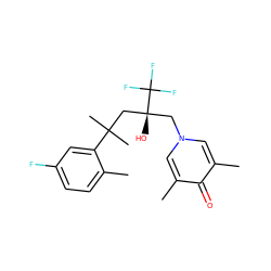 Cc1ccc(F)cc1C(C)(C)C[C@@](O)(Cn1cc(C)c(=O)c(C)c1)C(F)(F)F ZINC000034802060