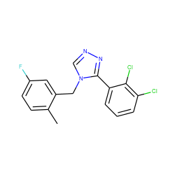 Cc1ccc(F)cc1Cn1cnnc1-c1cccc(Cl)c1Cl ZINC000028897937