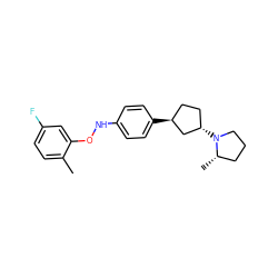 Cc1ccc(F)cc1ONc1ccc([C@H]2CC[C@H](N3CCC[C@@H]3C)C2)cc1 ZINC000221759334