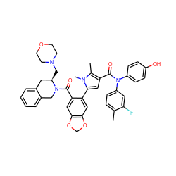 Cc1ccc(N(C(=O)c2cc(-c3cc4c(cc3C(=O)N3Cc5ccccc5C[C@H]3CN3CCOCC3)OCO4)n(C)c2C)c2ccc(O)cc2)cc1F ZINC000261189587