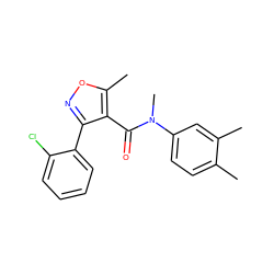 Cc1ccc(N(C)C(=O)c2c(-c3ccccc3Cl)noc2C)cc1C ZINC000045357997