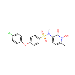 Cc1ccc(N(C)S(=O)(=O)c2ccc(Oc3ccc(Cl)cc3)cc2)c(=O)n1O ZINC000029128870