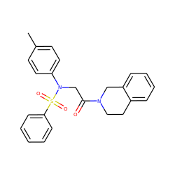 Cc1ccc(N(CC(=O)N2CCc3ccccc3C2)S(=O)(=O)c2ccccc2)cc1 ZINC000000655012