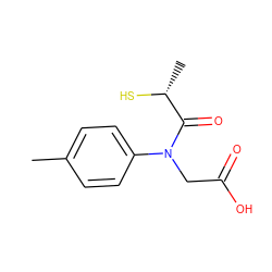 Cc1ccc(N(CC(=O)O)C(=O)[C@@H](C)S)cc1 ZINC000027888901