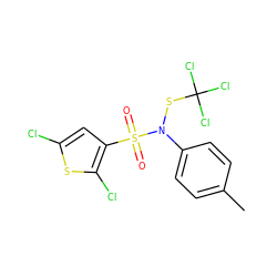 Cc1ccc(N(SC(Cl)(Cl)Cl)S(=O)(=O)c2cc(Cl)sc2Cl)cc1 ZINC000053314063