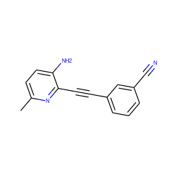 Cc1ccc(N)c(C#Cc2cccc(C#N)c2)n1 ZINC000034081725