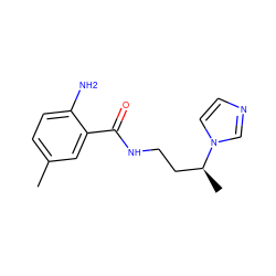 Cc1ccc(N)c(C(=O)NCC[C@H](C)n2ccnc2)c1 ZINC000026390671