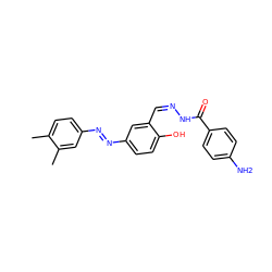 Cc1ccc(N=Nc2ccc(O)c(/C=N\NC(=O)c3ccc(N)cc3)c2)cc1C ZINC000299848821