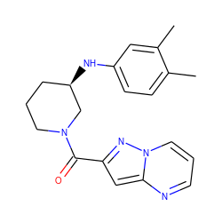 Cc1ccc(N[C@@H]2CCCN(C(=O)c3cc4ncccn4n3)C2)cc1C ZINC000012192689