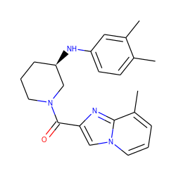 Cc1ccc(N[C@@H]2CCCN(C(=O)c3cn4cccc(C)c4n3)C2)cc1C ZINC000011819548