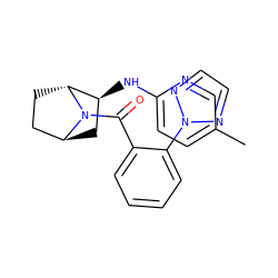 Cc1ccc(N[C@H]2C[C@H]3CC[C@H]2N3C(=O)c2ccccc2-n2nccn2)nc1 ZINC000473170733