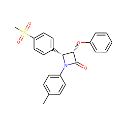 Cc1ccc(N2C(=O)[C@@H](Oc3ccccc3)[C@H]2c2ccc(S(C)(=O)=O)cc2)cc1 ZINC000098082303