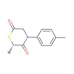 Cc1ccc(N2CC(=O)S[C@@H](C)C2=O)cc1 ZINC000027890444