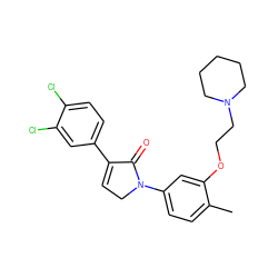 Cc1ccc(N2CC=C(c3ccc(Cl)c(Cl)c3)C2=O)cc1OCCN1CCCCC1 ZINC000040565381