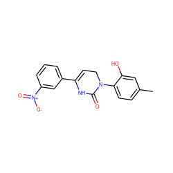 Cc1ccc(N2CC=C(c3cccc([N+](=O)[O-])c3)NC2=O)c(O)c1 ZINC000299857163