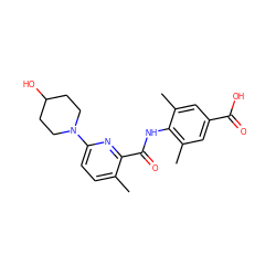 Cc1ccc(N2CCC(O)CC2)nc1C(=O)Nc1c(C)cc(C(=O)O)cc1C ZINC000169711487