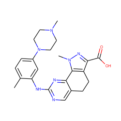 Cc1ccc(N2CCN(C)CC2)cc1Nc1ncc2c(n1)-c1c(c(C(=O)O)nn1C)CC2 ZINC000169687799