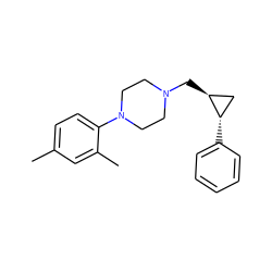 Cc1ccc(N2CCN(C[C@H]3C[C@@H]3c3ccccc3)CC2)c(C)c1 ZINC000001490535