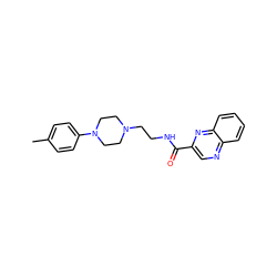 Cc1ccc(N2CCN(CCNC(=O)c3cnc4ccccc4n3)CC2)cc1 ZINC000140293600