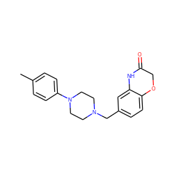 Cc1ccc(N2CCN(Cc3ccc4c(c3)NC(=O)CO4)CC2)cc1 ZINC000013802970