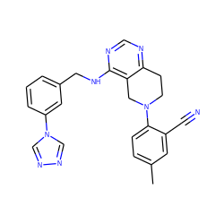 Cc1ccc(N2CCc3ncnc(NCc4cccc(-n5cnnc5)c4)c3C2)c(C#N)c1 ZINC000148261972