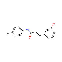 Cc1ccc(NC(=O)/C=C/c2cccc(O)c2)cc1 ZINC000095590058