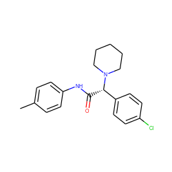 Cc1ccc(NC(=O)[C@@H](c2ccc(Cl)cc2)N2CCCCC2)cc1 ZINC000057049687