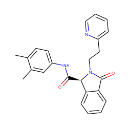 Cc1ccc(NC(=O)[C@@H]2c3ccccc3C(=O)N2CCc2ccccn2)cc1C ZINC000095554692