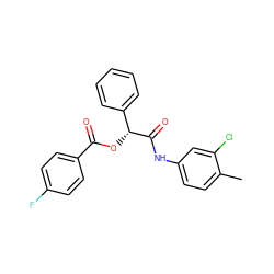 Cc1ccc(NC(=O)[C@H](OC(=O)c2ccc(F)cc2)c2ccccc2)cc1Cl ZINC000003448234