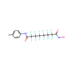 Cc1ccc(NC(=O)C(F)(F)C(F)(F)C(F)(F)C(F)(F)C(F)(F)C(F)(F)C(=O)NO)cc1 ZINC000073240866