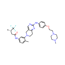 Cc1ccc(NC(=O)C[C@H](C)C(F)(F)F)cc1N1CCc2nc(Nc3ccc(OCCN4CCN(C)CC4)cc3)ncc2C1 ZINC000118604872