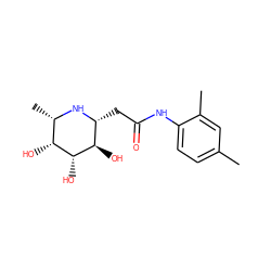 Cc1ccc(NC(=O)C[C@H]2N[C@@H](C)[C@@H](O)[C@@H](O)[C@@H]2O)c(C)c1 ZINC000096286020