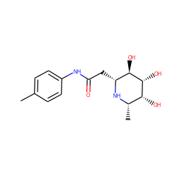 Cc1ccc(NC(=O)C[C@H]2N[C@@H](C)[C@@H](O)[C@@H](O)[C@@H]2O)cc1 ZINC000096286021