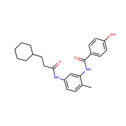 Cc1ccc(NC(=O)CCC2CCCCC2)cc1NC(=O)c1ccc(O)cc1 ZINC000001540630