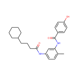 Cc1ccc(NC(=O)CCCC2CCCCC2)cc1NC(=O)c1ccc(O)cc1 ZINC000013757509