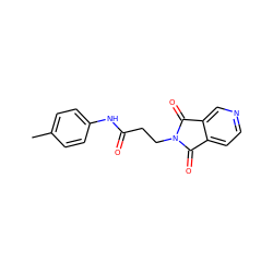 Cc1ccc(NC(=O)CCN2C(=O)c3ccncc3C2=O)cc1 ZINC000000212610