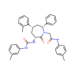 Cc1ccc(NC(=O)CN2C(=O)[C@H](NC(=O)Nc3cccc(C)c3)C[C@H](c3ccccc3C)C[C@@H]2c2ccccc2)cc1 ZINC000026732101