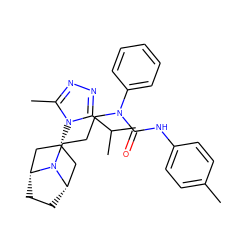 Cc1ccc(NC(=O)N(CCCN2[C@H]3CC[C@@H]2C[C@H](n2c(C)nnc2C(C)C)C3)c2ccccc2)cc1 ZINC000101138838