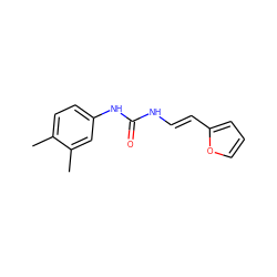 Cc1ccc(NC(=O)N/C=C/c2ccco2)cc1C ZINC000005417287