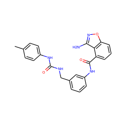 Cc1ccc(NC(=O)NCc2cccc(NC(=O)c3cccc4onc(N)c34)c2)cc1 ZINC000084727133