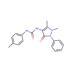 Cc1ccc(NC(=O)Nc2c(C)n(C)n(-c3ccccc3)c2=O)cc1 ZINC000000492740