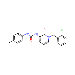 Cc1ccc(NC(=O)Nc2cccn(Cc3ccccc3Cl)c2=O)cc1 ZINC000064503561