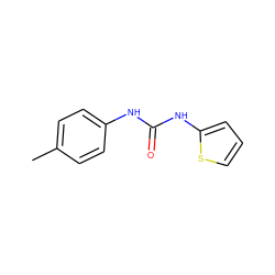 Cc1ccc(NC(=O)Nc2cccs2)cc1 ZINC000004077346