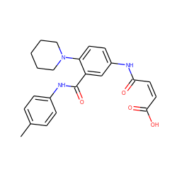 Cc1ccc(NC(=O)c2cc(NC(=O)/C=C\C(=O)O)ccc2N2CCCCC2)cc1 ZINC000032666873