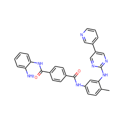 Cc1ccc(NC(=O)c2ccc(C(=O)Nc3ccccc3N)cc2)cc1Nc1ncc(-c2cccnc2)cn1 ZINC000040918114