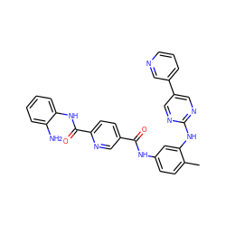 Cc1ccc(NC(=O)c2ccc(C(=O)Nc3ccccc3N)nc2)cc1Nc1ncc(-c2cccnc2)cn1 ZINC000040914780