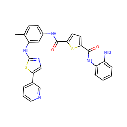 Cc1ccc(NC(=O)c2ccc(C(=O)Nc3ccccc3N)s2)cc1Nc1ncc(-c2cccnc2)s1 ZINC000042852288